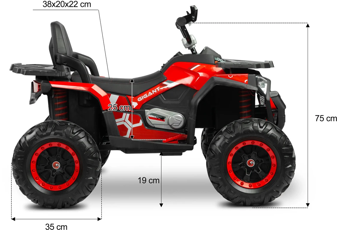 Електромобіль квадроцикл Caretero (Toyz) Gigant Red